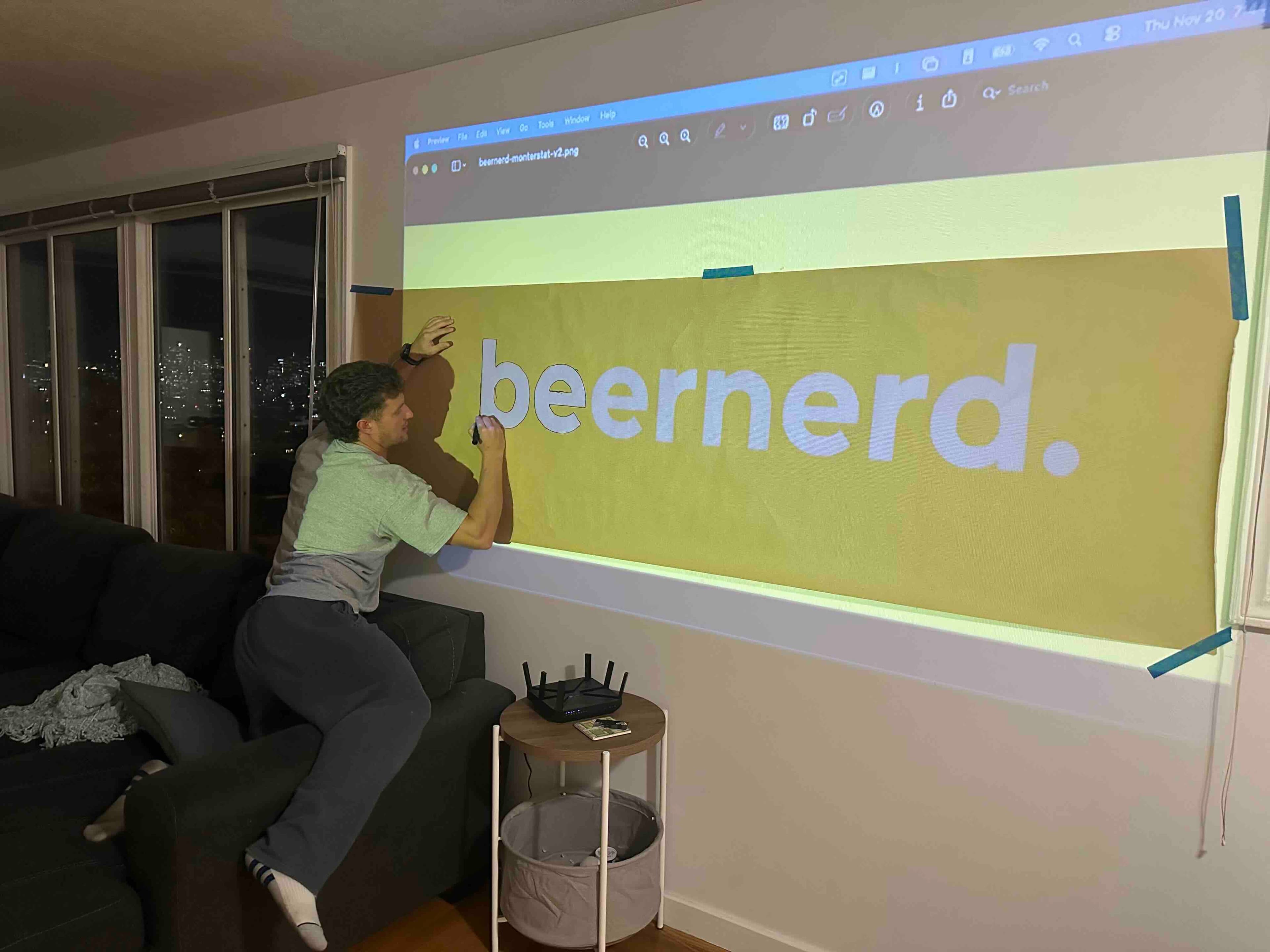 Tracing Beernerd Logo with Projector